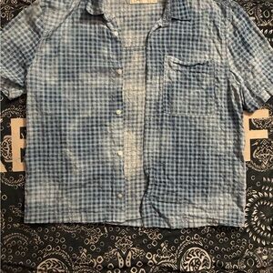Hollister Light Blue Plaid Casual Shirt